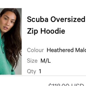 lululemon athletica Heathered Maldives green Scuba Oversized Zip Hoodie